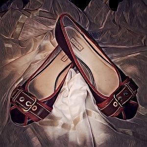 🆕MERONA flat open toe vegan leather buckle 9.5